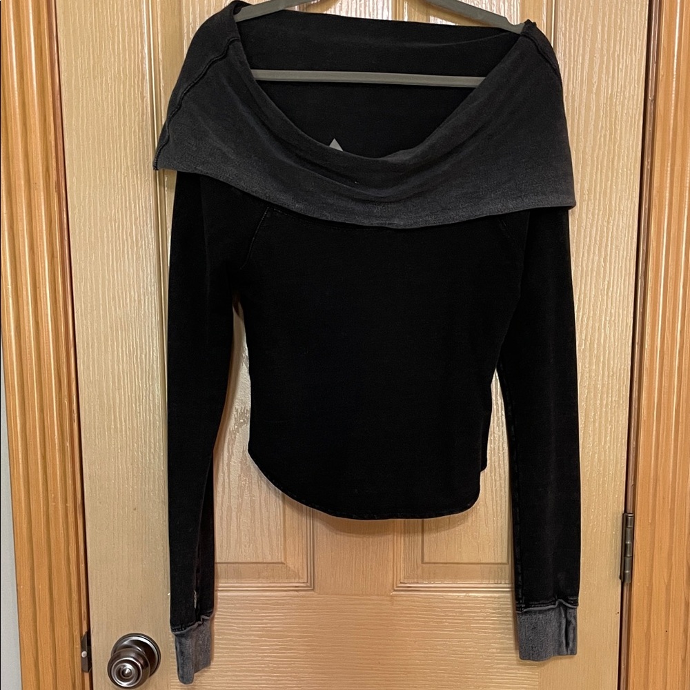 FP Movement by Free People Charcoal Off-Shoulder Hoodie